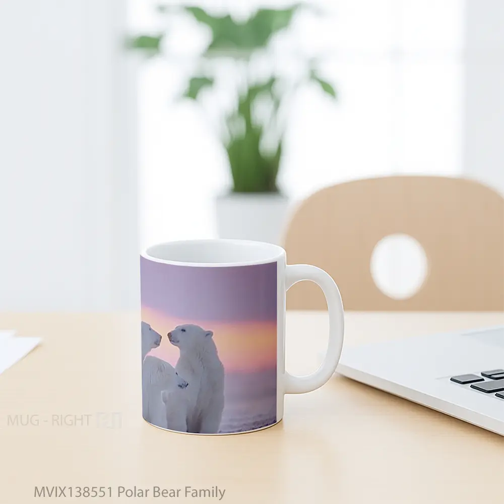 Mug Polar Bear Family Gelas Hewan Lucu - All-side / Desain