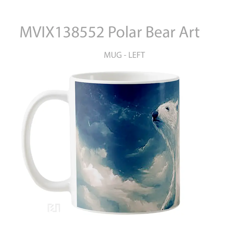 Mug Polar Bear Art Gelas Hewan Lucu - All-side / Desain