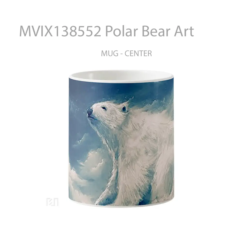Mug Polar Bear Art Gelas Hewan Lucu