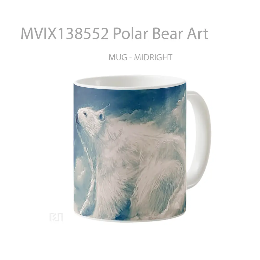 Mug Polar Bear Art Gelas Hewan Lucu - All-side / Desain