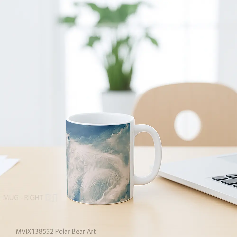 Mug Polar Bear Art Gelas Hewan Lucu - All-side / Desain