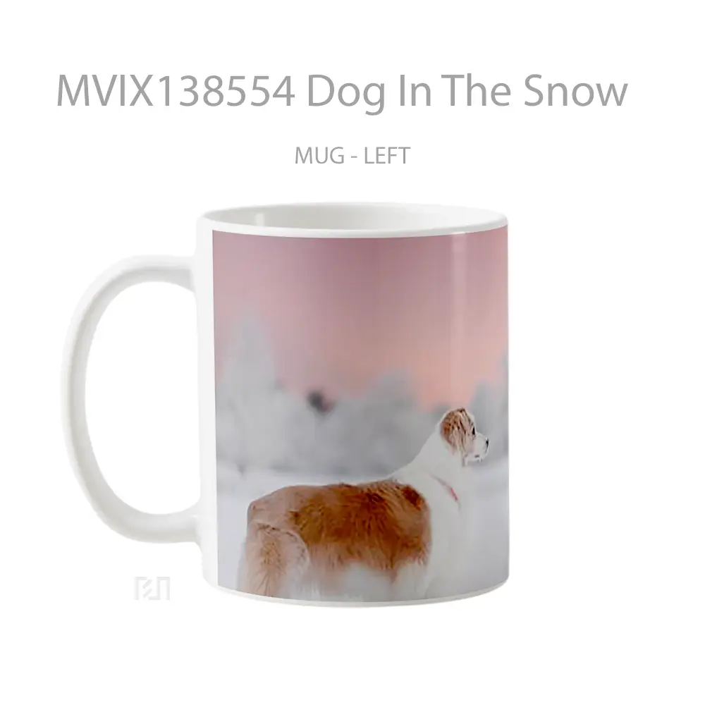 Mug Dog In The Snow Gelas Hewan Lucu - All-side / Desain