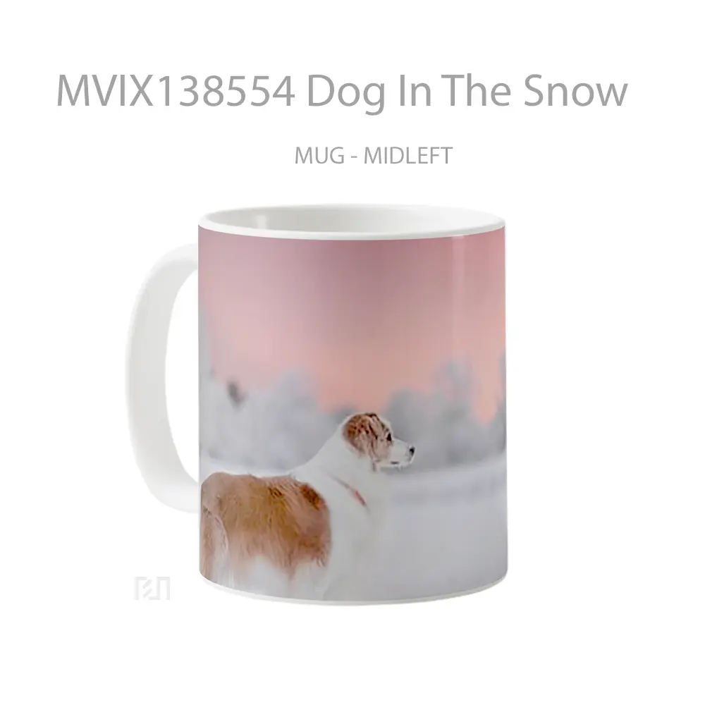 Mug Dog In The Snow Gelas Hewan Lucu - All-side / Desain