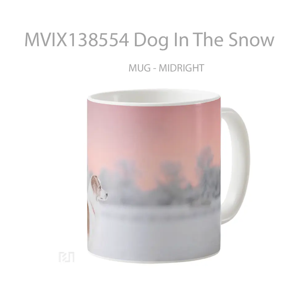 Mug Dog In The Snow Gelas Hewan Lucu - All-side / Desain