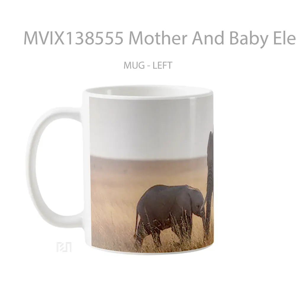 Mug Mother And Baby Elephant Gelas Hewan Lucu - All-side / Desain