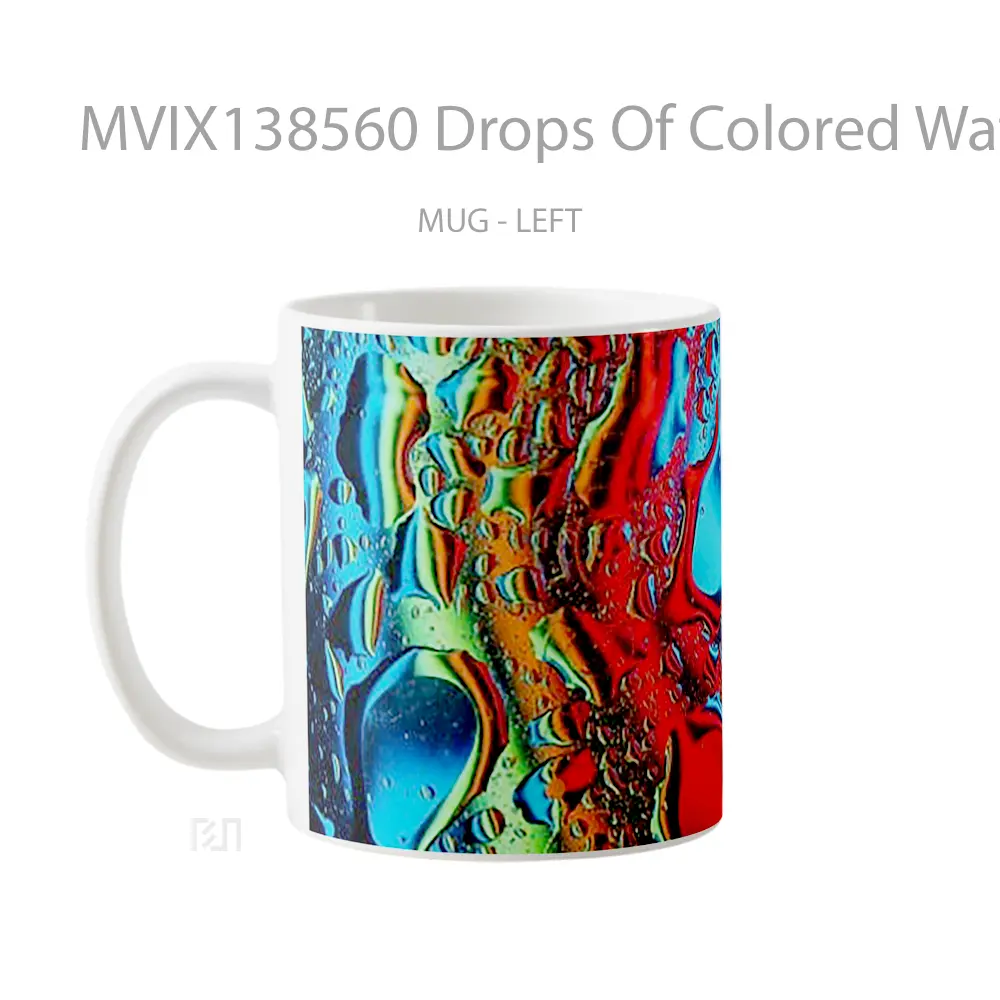 Mug Drops Of Colored Water Gelas Pemandangan Alam - All-side / Desain