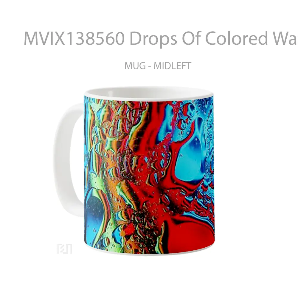 Mug Drops Of Colored Water Gelas Pemandangan Alam - All-side / Desain