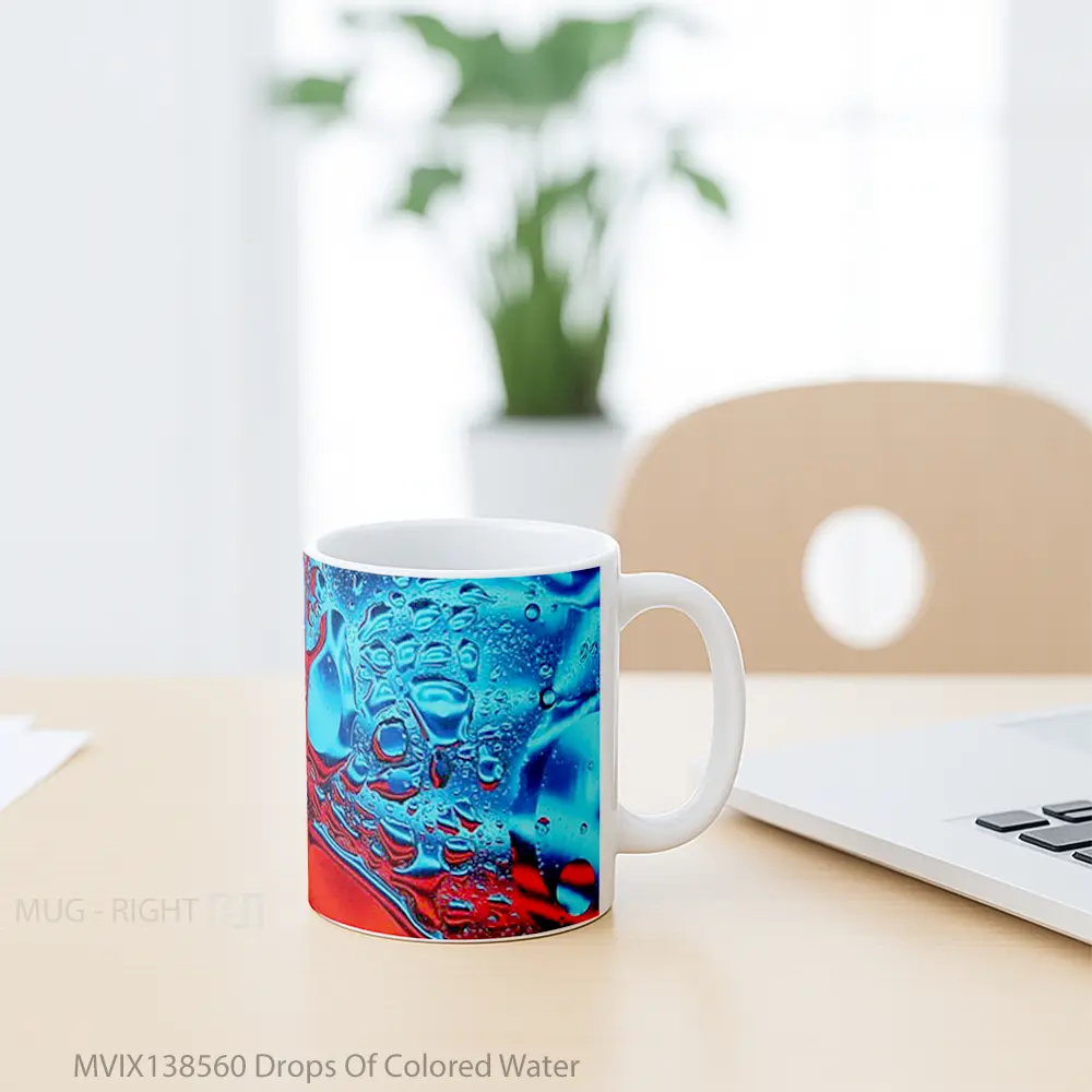 Mug Drops Of Colored Water Gelas Pemandangan Alam - All-side / Desain