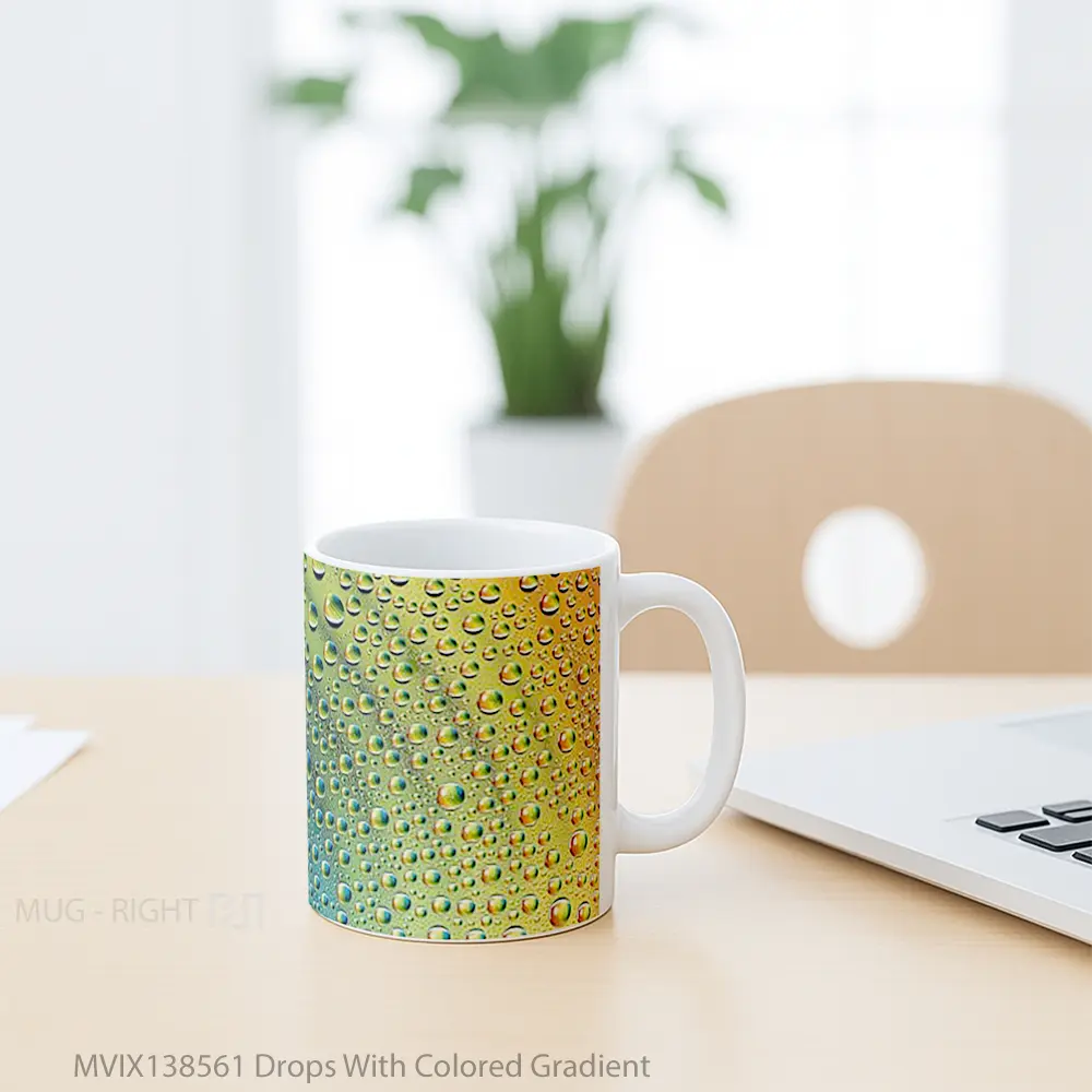 Mug Drops With Colored Gradient Gelas Keramik Unik - All-side / Desain