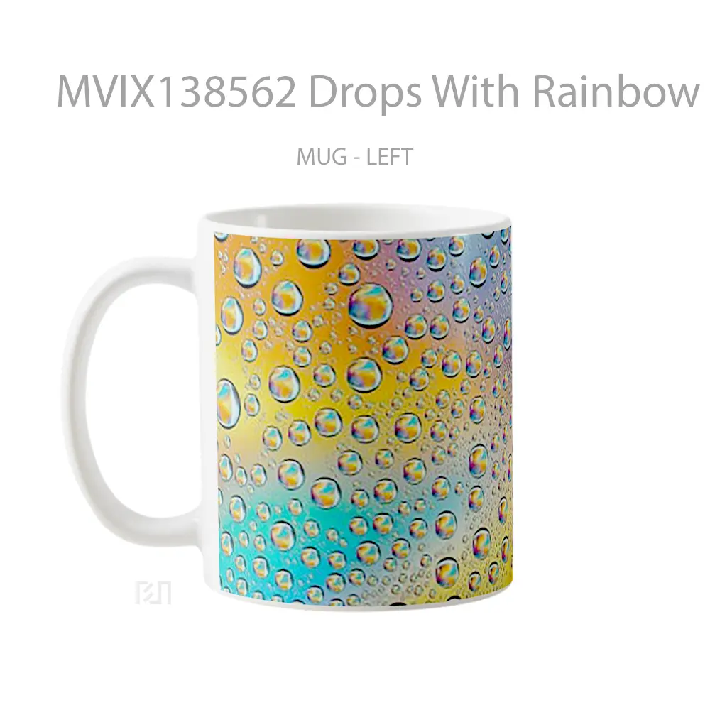 Mug Drops With Rainbow Colors Gelas Keramik Unik - All-side / Desain