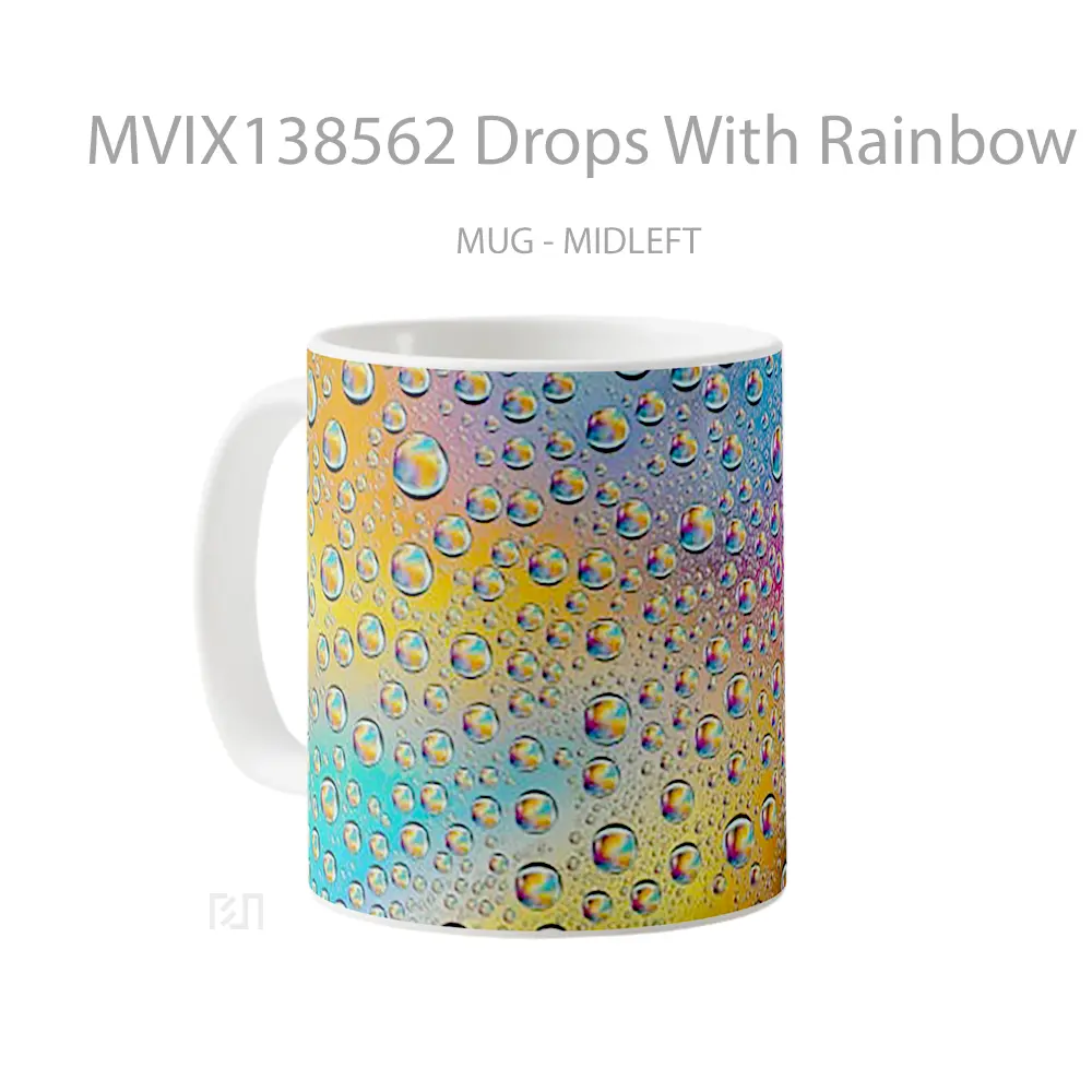 Mug Drops With Rainbow Colors Gelas Keramik Unik - All-side / Desain