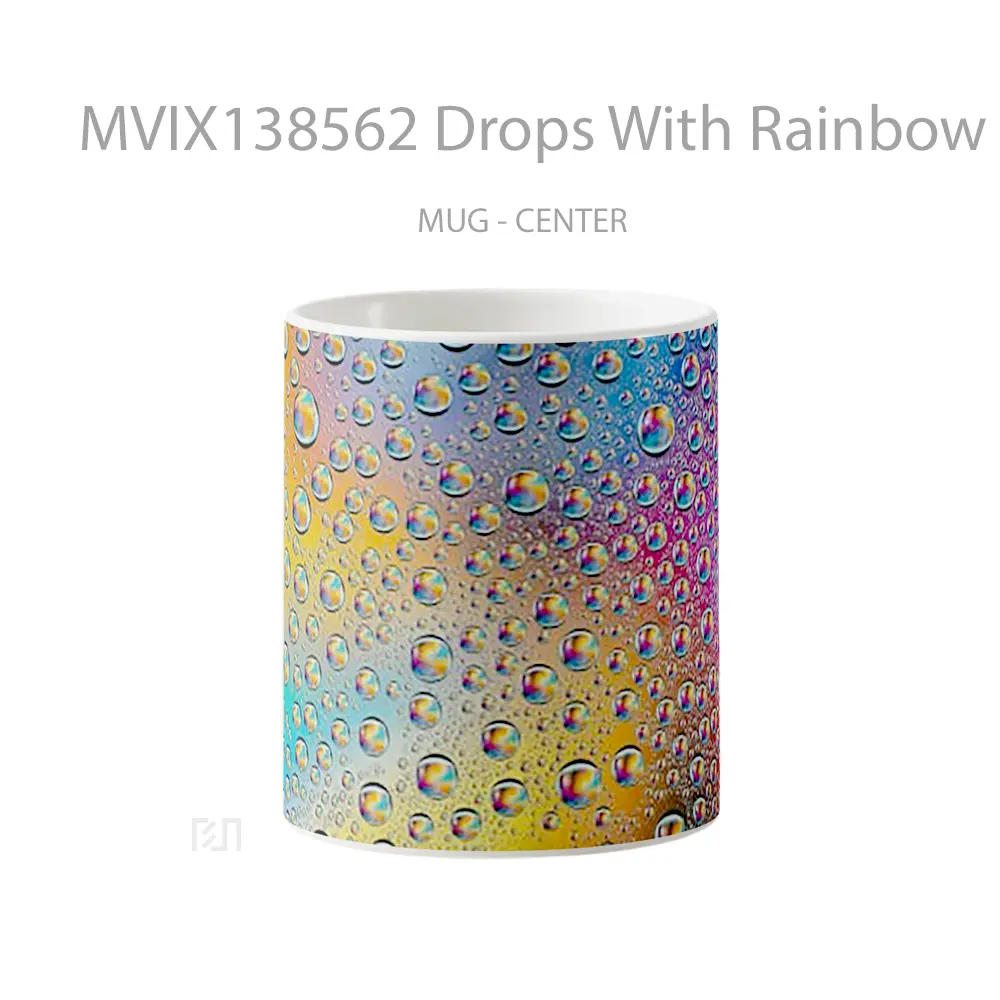 Mug Drops With Rainbow Colors Gelas Keramik Unik
