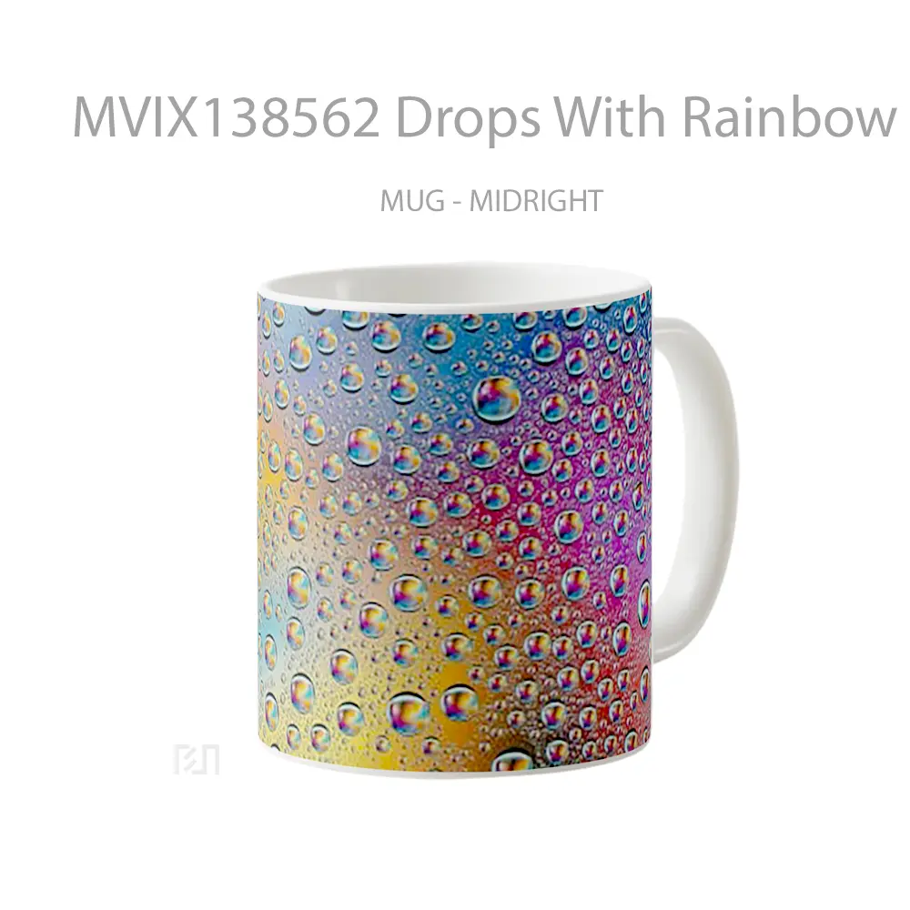 Mug Drops With Rainbow Colors Gelas Keramik Unik - All-side / Desain