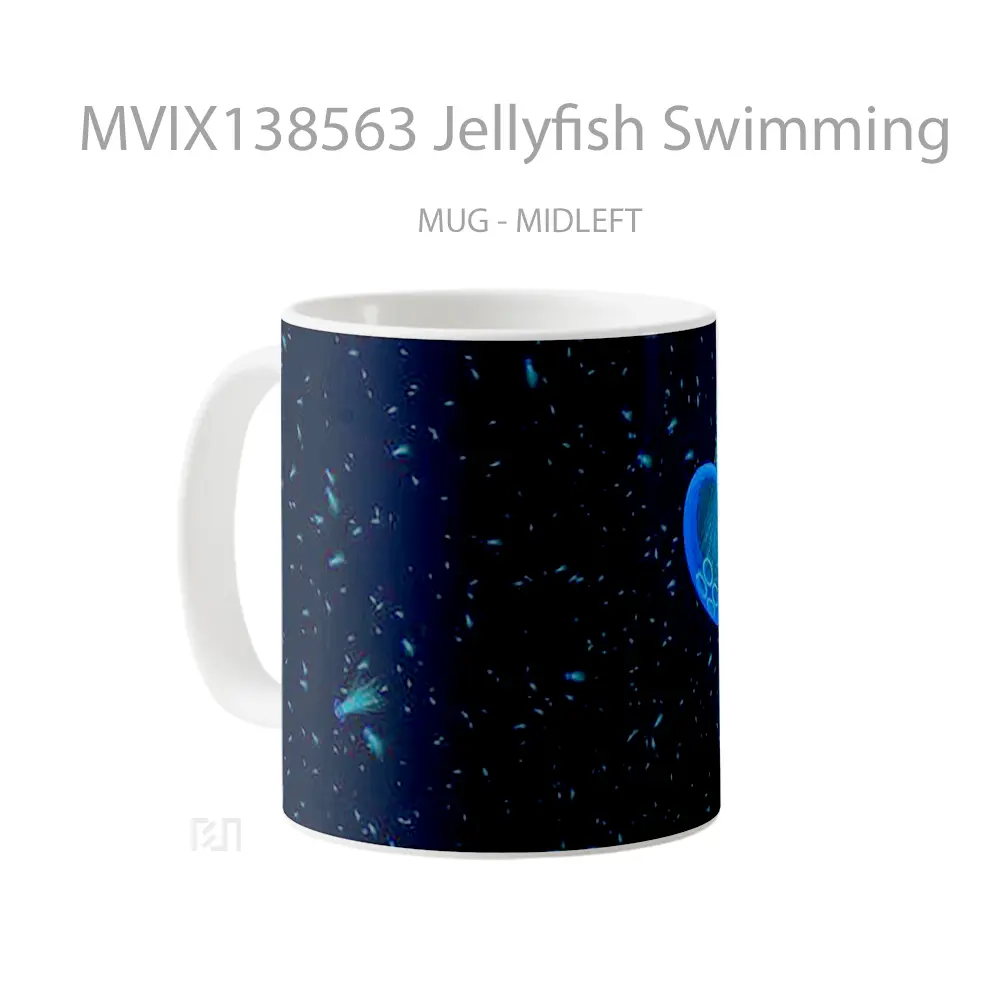 Mug Jellyfish Swimming Gelas Keramik Unik - All-side / Desain