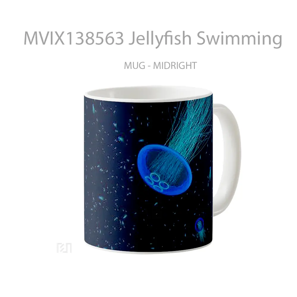 Mug Jellyfish Swimming Gelas Keramik Unik - All-side / Desain
