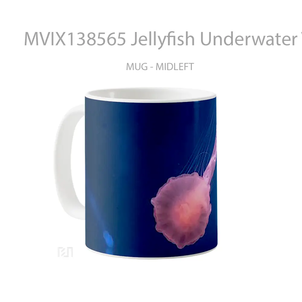 Mug Jellyfish Underwater V2 Gelas Keramik Unik - All-side / Desain