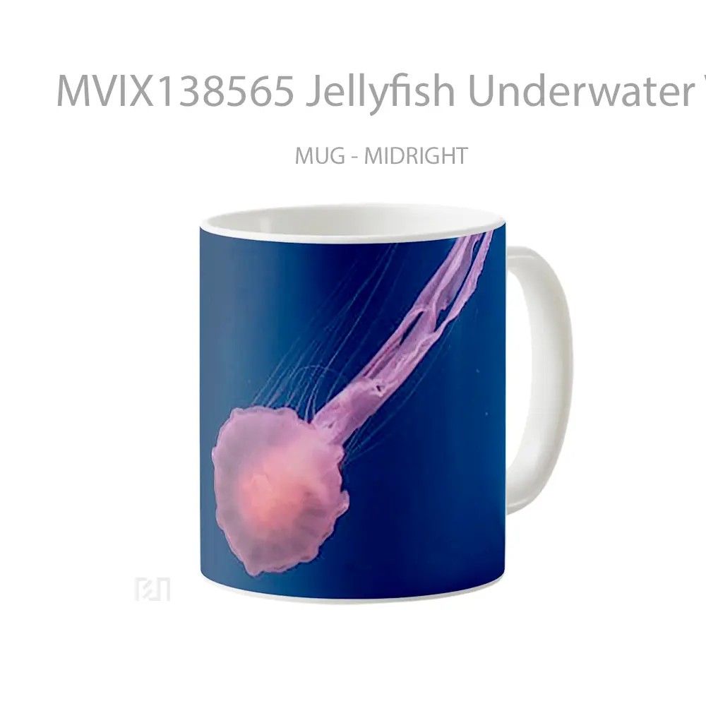Mug Jellyfish Underwater V2 Gelas Keramik Unik - All-side / Desain