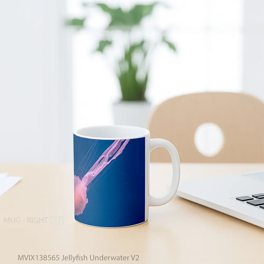 Mug Jellyfish Underwater V2 Gelas Keramik Unik - All-side / Desain