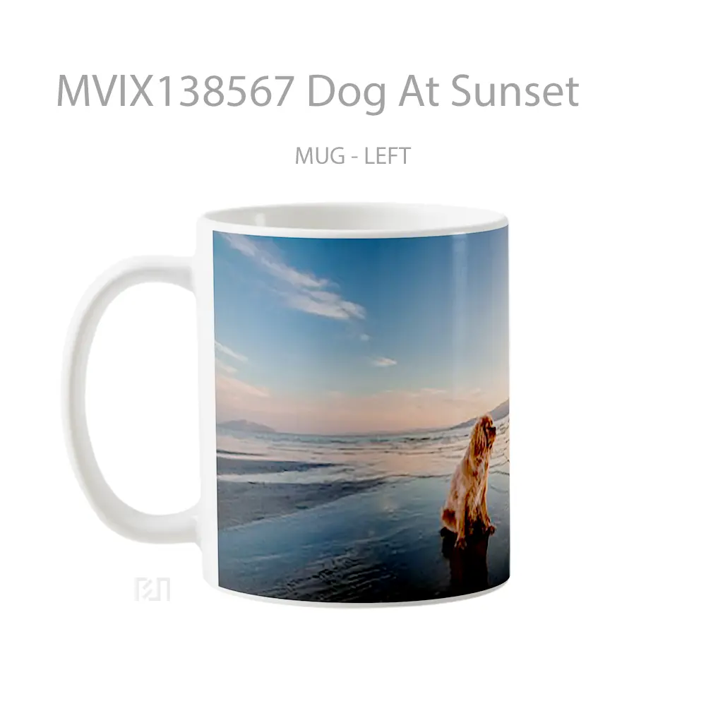 Mug Dog At Sunset Gelas Hewan Lucu - All-side / Desain