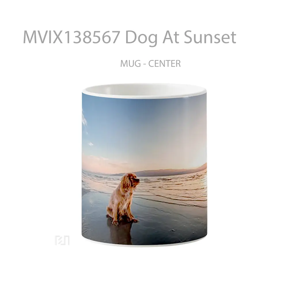 Mug Dog At Sunset Gelas Hewan Lucu