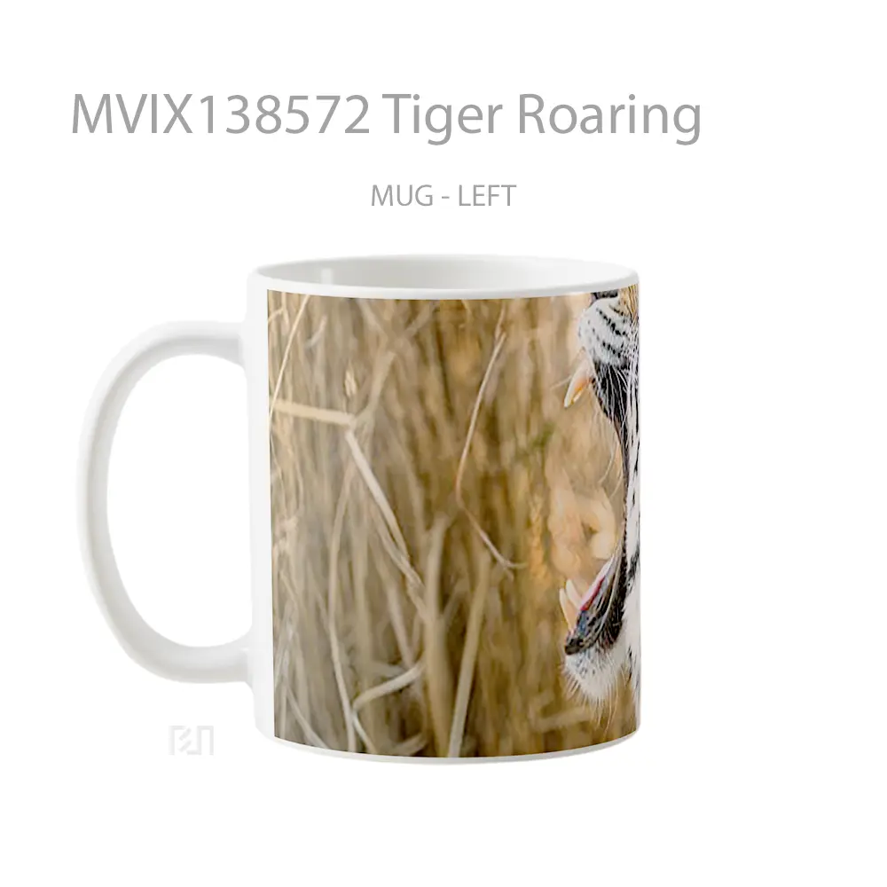 Mug Tiger Roaring Gelas Hewan Lucu - All-side / Desain