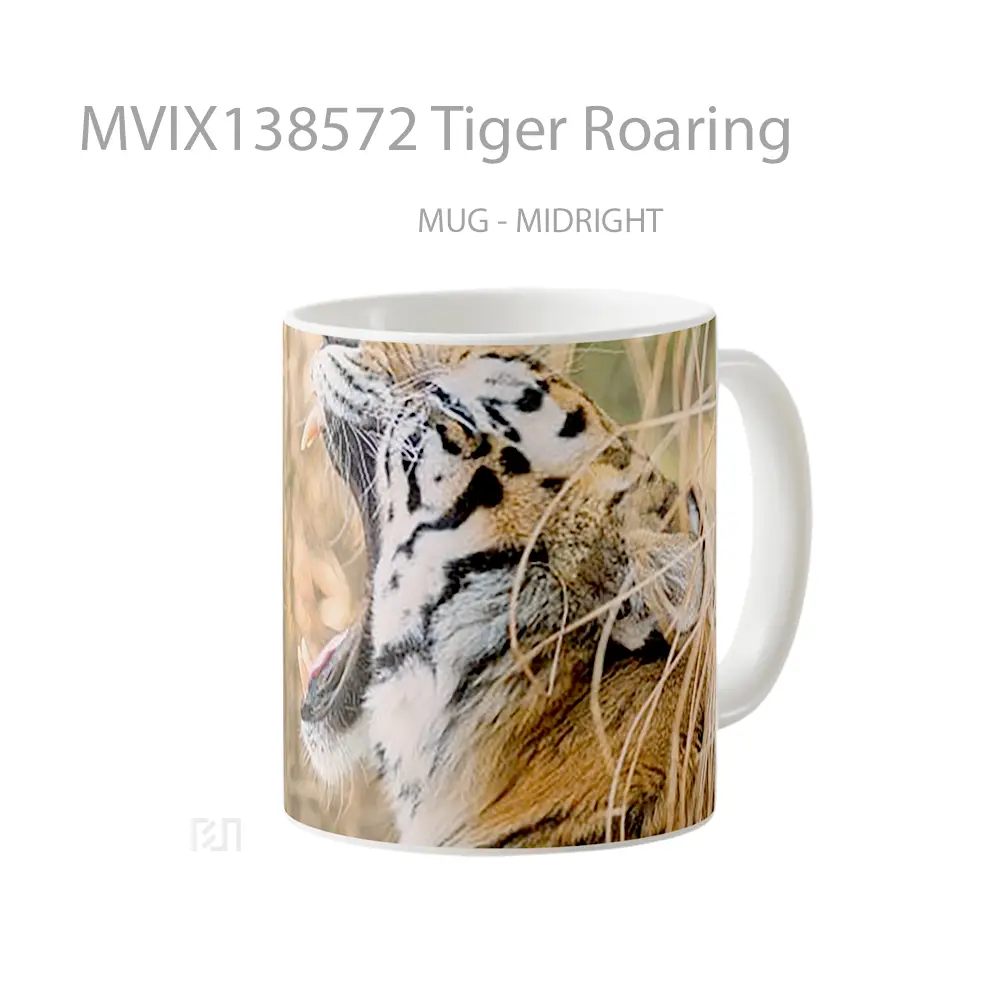 Mug Tiger Roaring Gelas Hewan Lucu - All-side / Desain