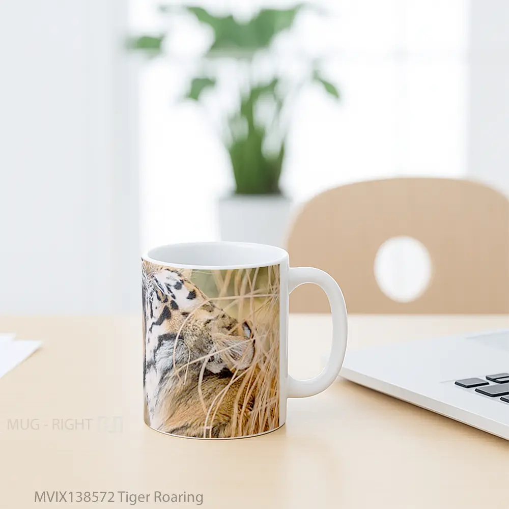 Mug Tiger Roaring Gelas Hewan Lucu - All-side / Desain
