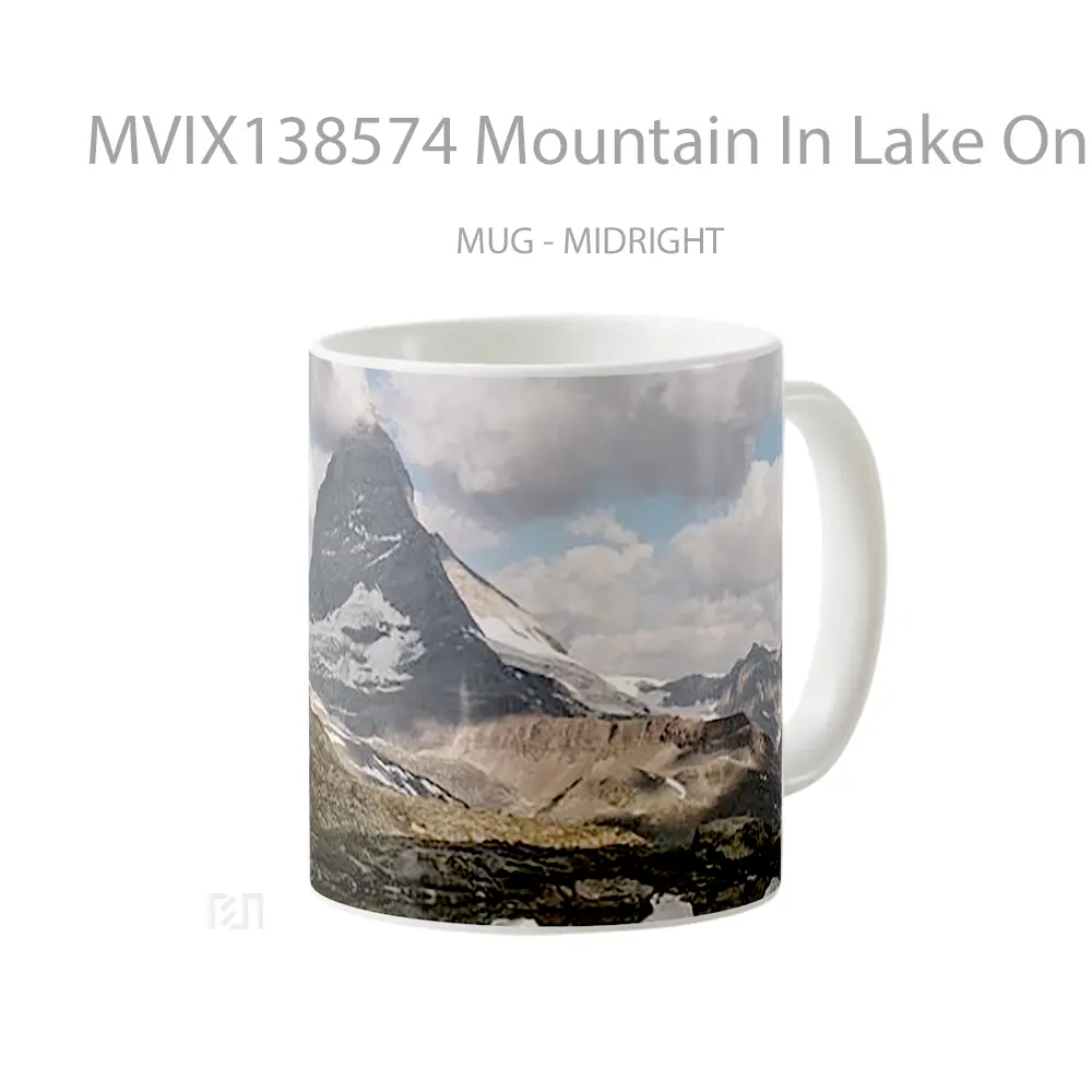 Mug Mountain In Lake On Cloudy Day Gelas Pemandangan Alam - All-side / Desain