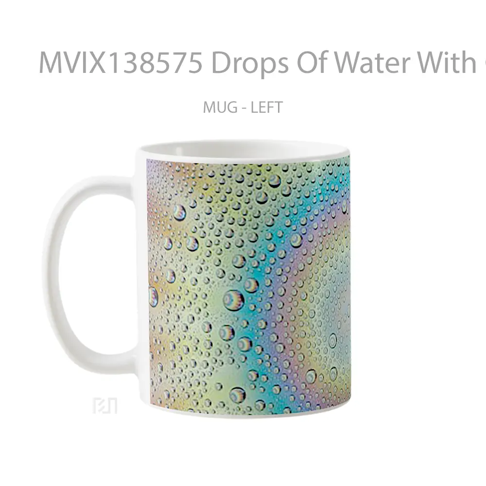 Mug Drops Of Water With Colored Gradient Gelas Pemandangan Alam - All-side / Desain