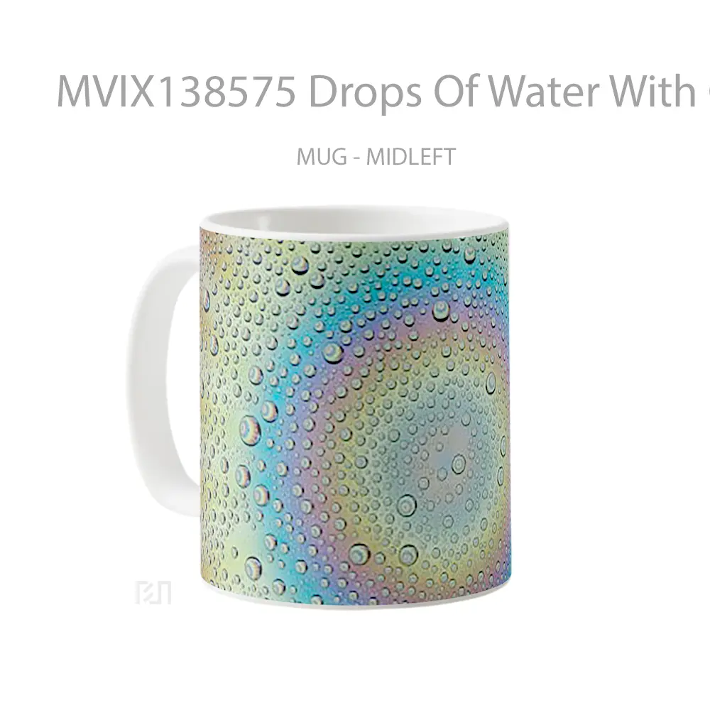 Mug Drops Of Water With Colored Gradient Gelas Pemandangan Alam - All-side / Desain