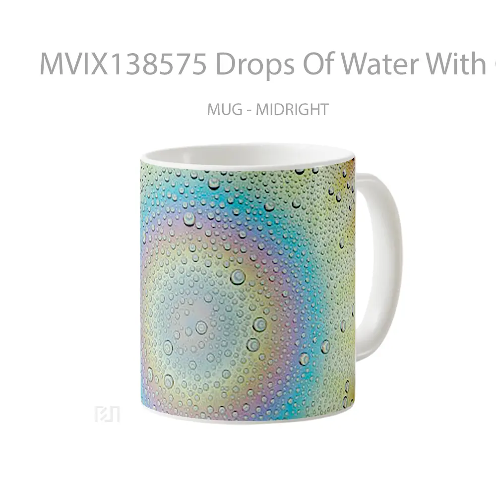 Mug Drops Of Water With Colored Gradient Gelas Pemandangan Alam - All-side / Desain
