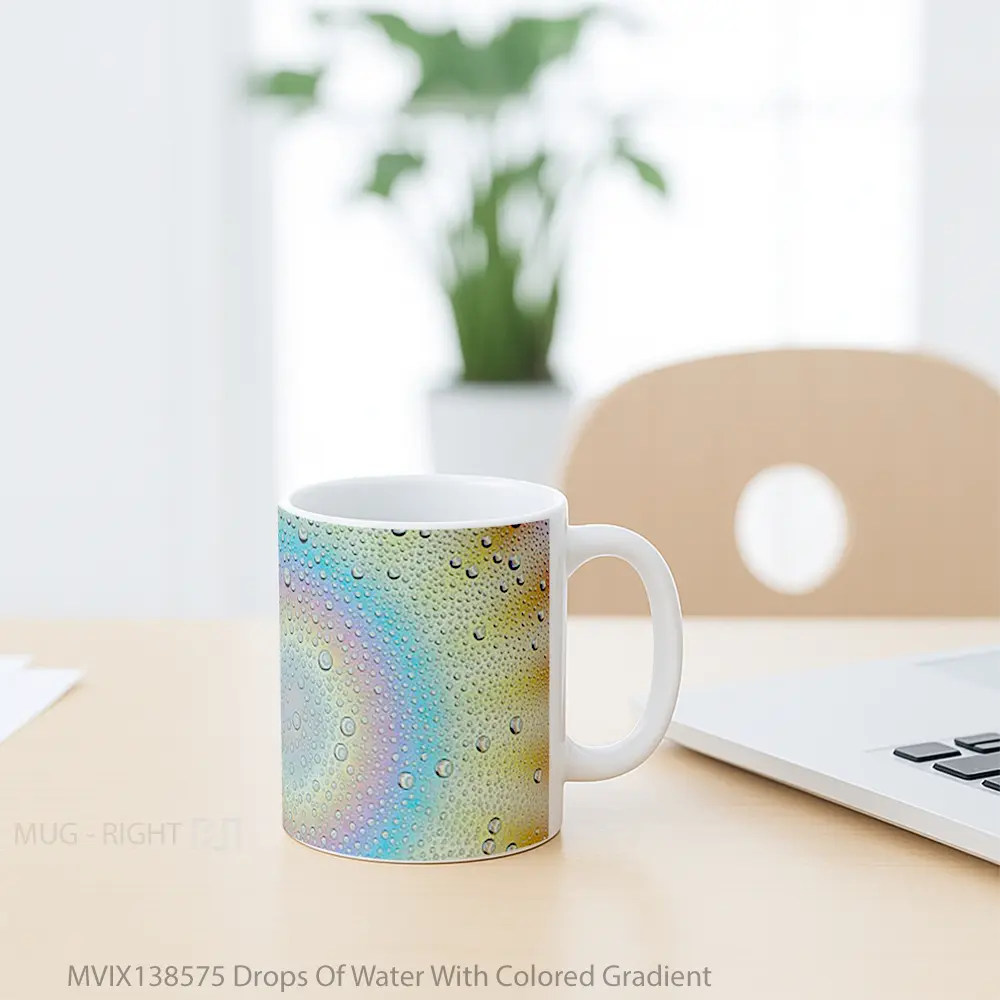 Mug Drops Of Water With Colored Gradient Gelas Pemandangan Alam - All-side / Desain
