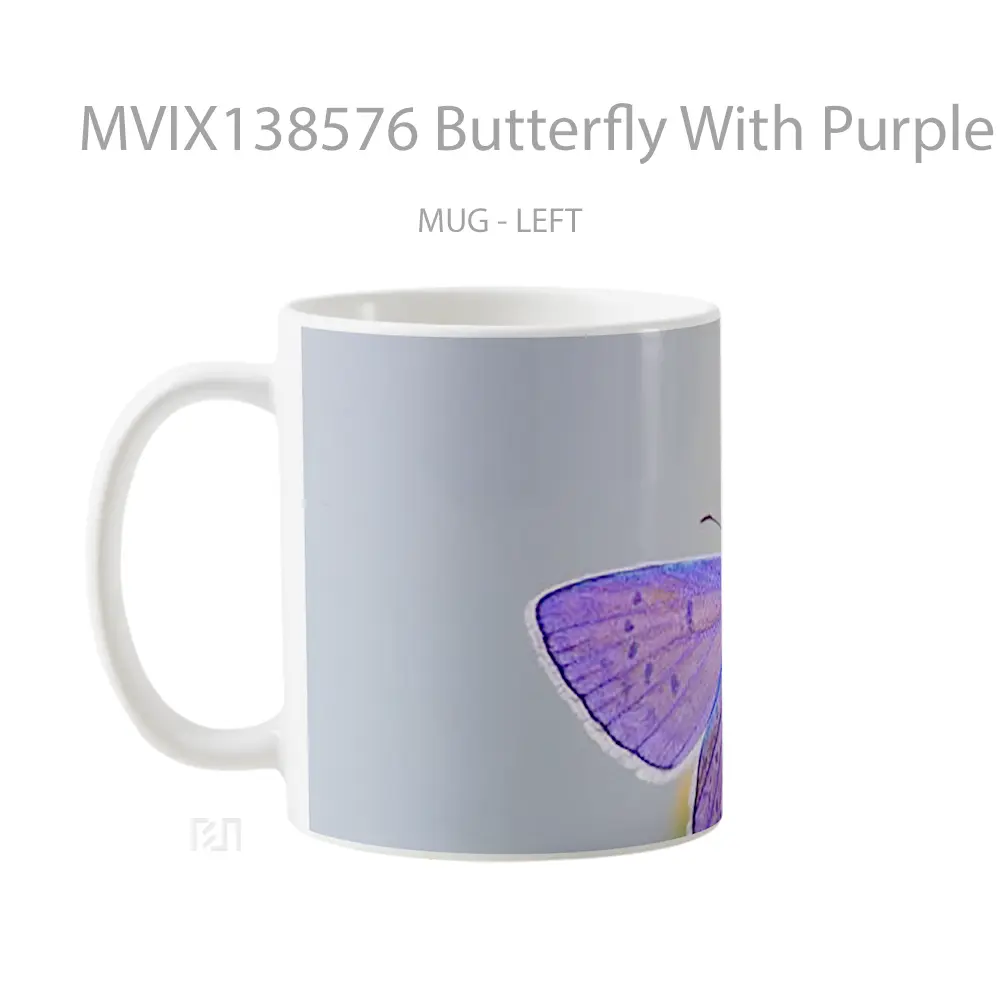 Mug Butterfly With Purple Wings Gelas Hewan Lucu - All-side / Desain