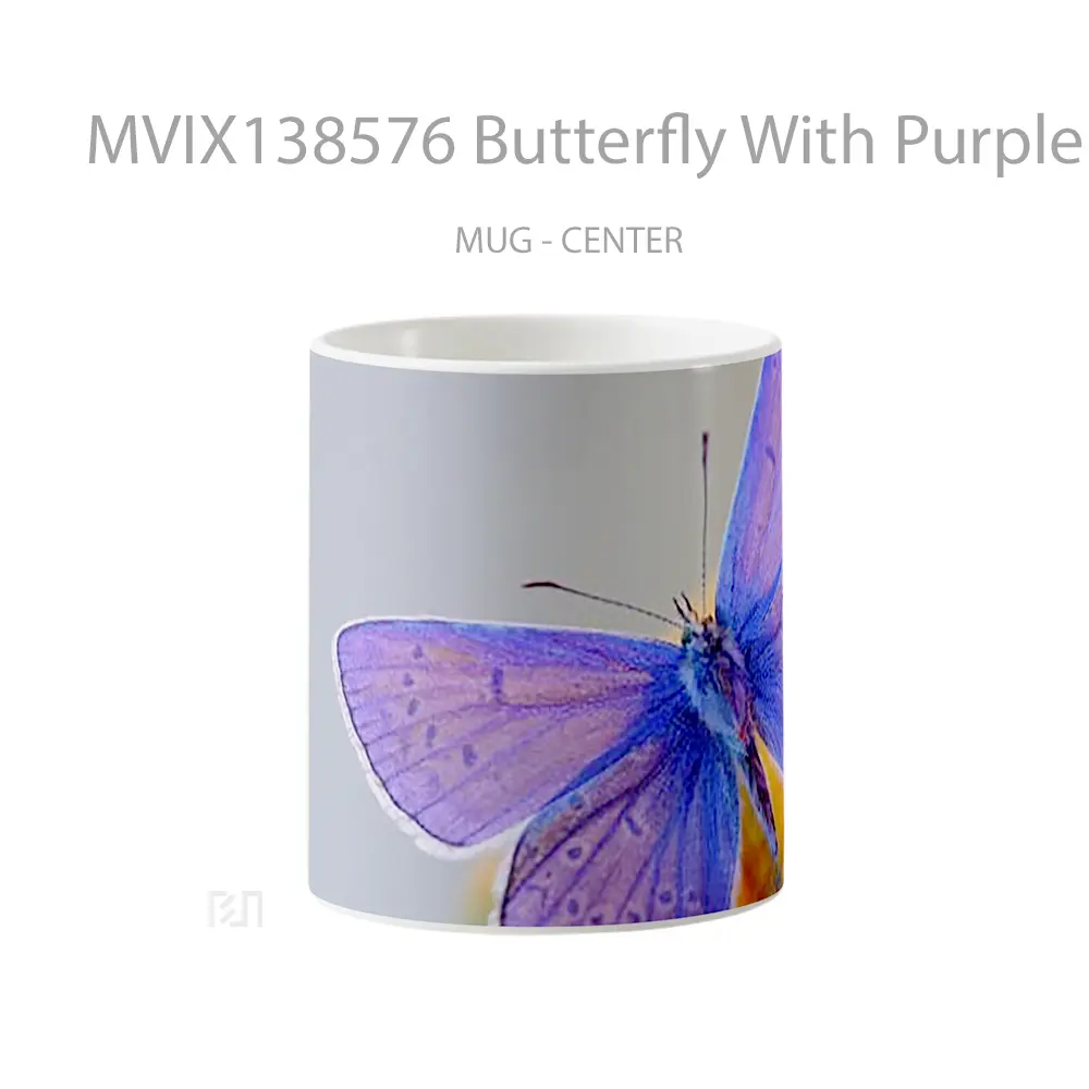 Mug Butterfly With Purple Wings Gelas Hewan Lucu