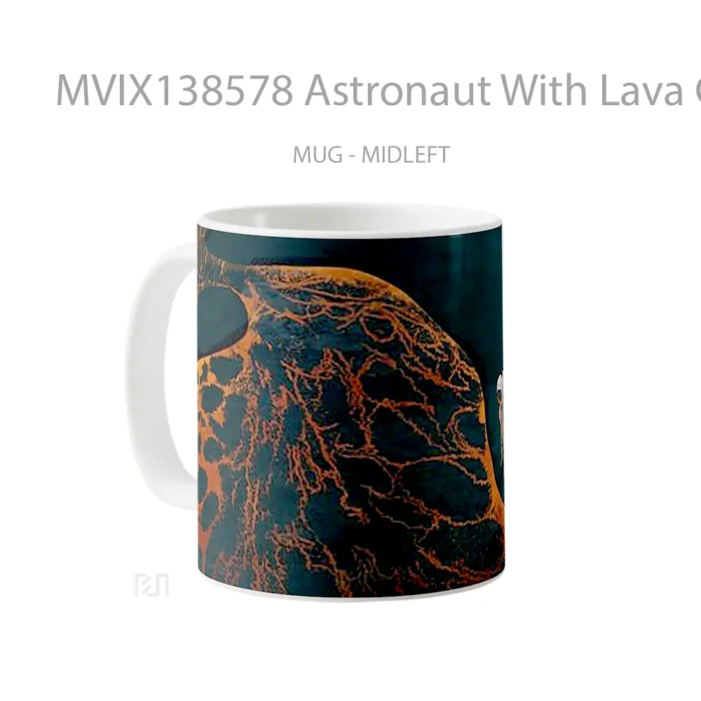 Mug Astronaut With Lava Ground Gelas Astronomi - All-side / Desain
