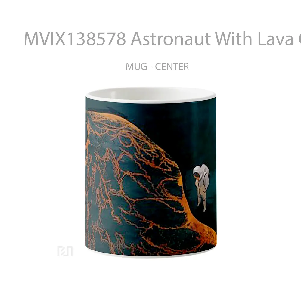 Mug Astronaut With Lava Ground Gelas Astronomi