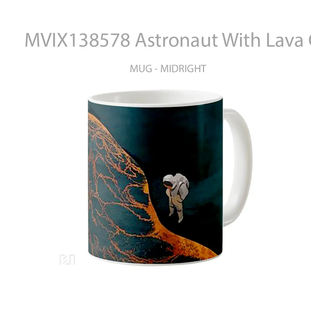 Mug Astronaut With Lava Ground Gelas Astronomi - All-side / Desain
