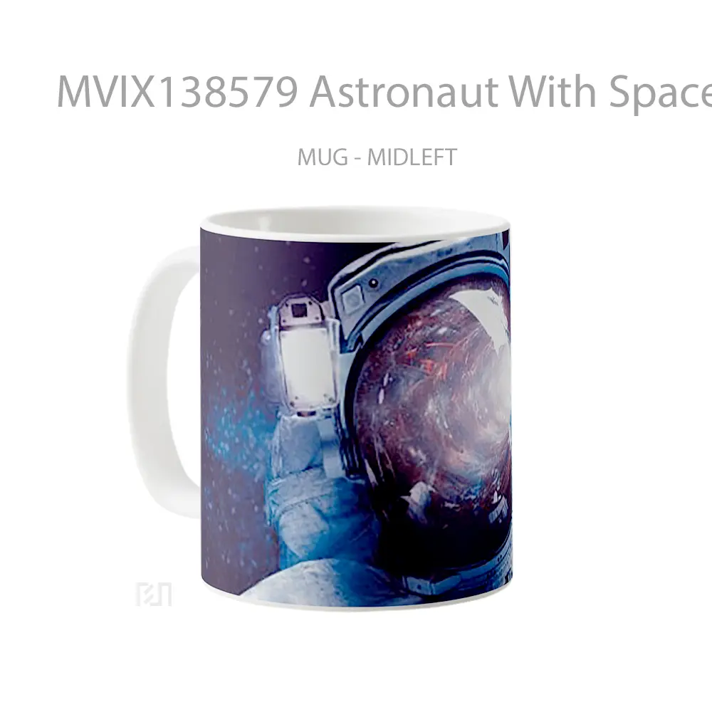 Mug Astronaut With Space Reflected In Helmet Gelas Astronomi - All-side / Desain