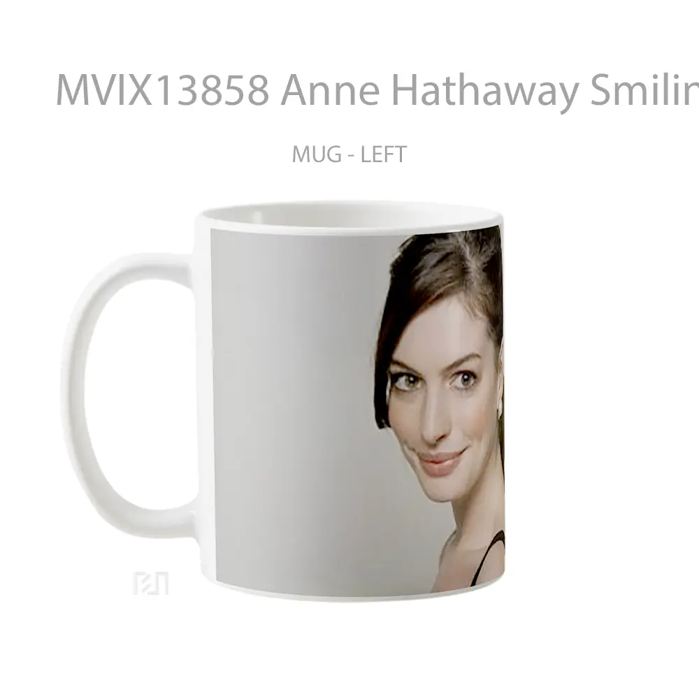 Mug Anne Hathaway Smiling Gelas Selebriti - All-side / Desain
