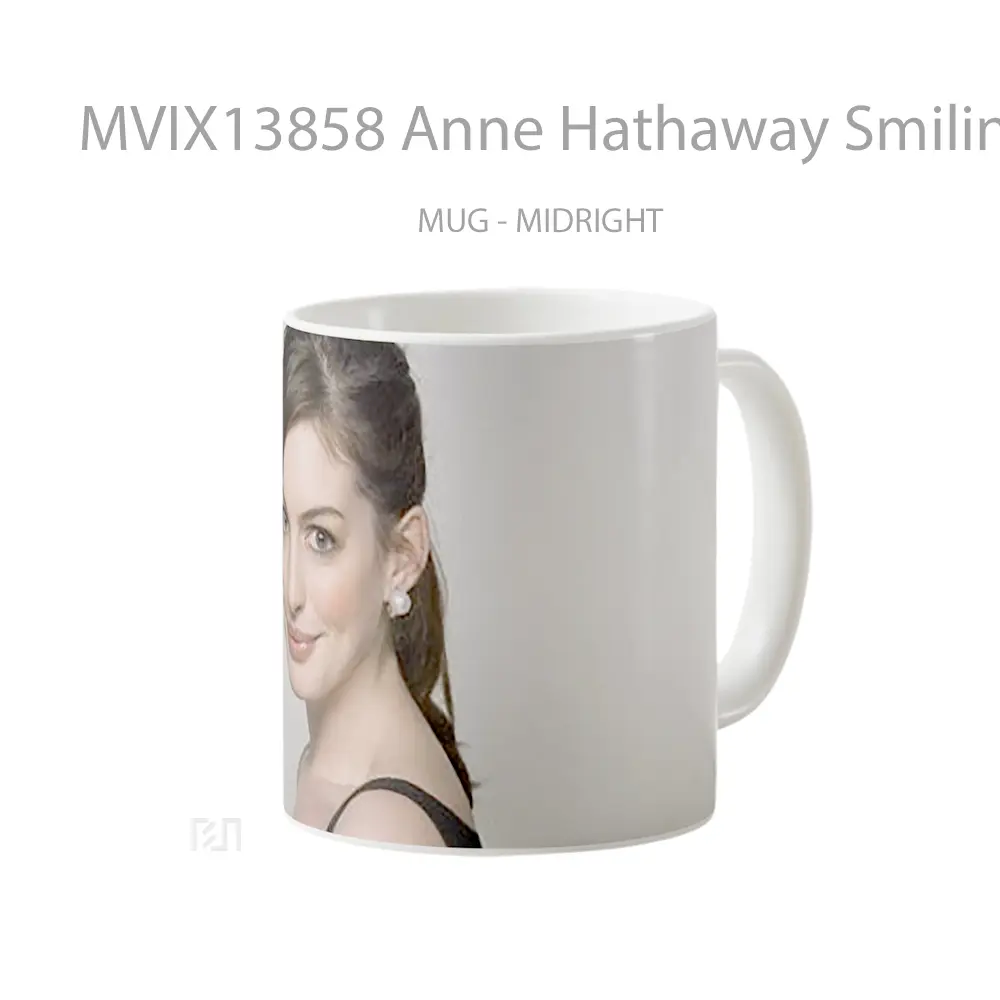 Mug Anne Hathaway Smiling Gelas Selebriti - All-side / Desain