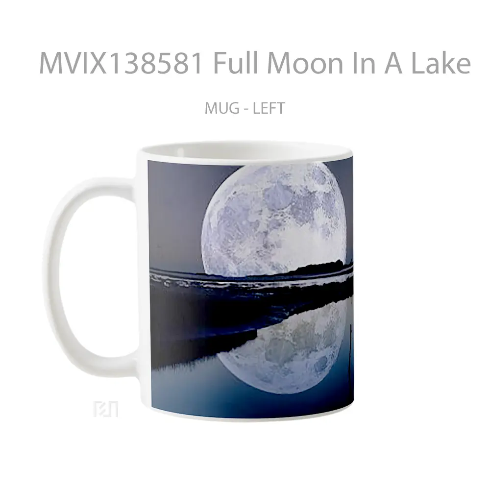 Mug Full Moon In A Lake Gelas Pemandangan Alam - All-side / Desain