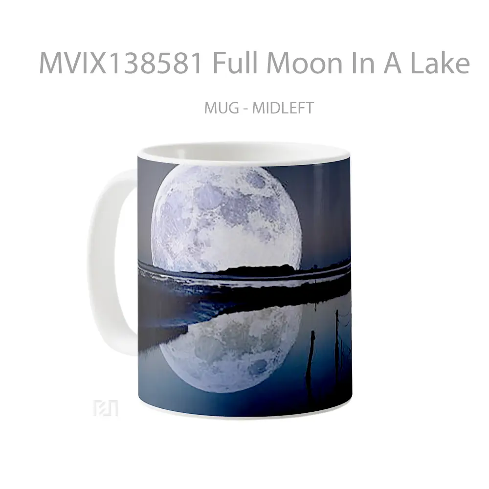 Mug Full Moon In A Lake Gelas Pemandangan Alam - All-side / Desain