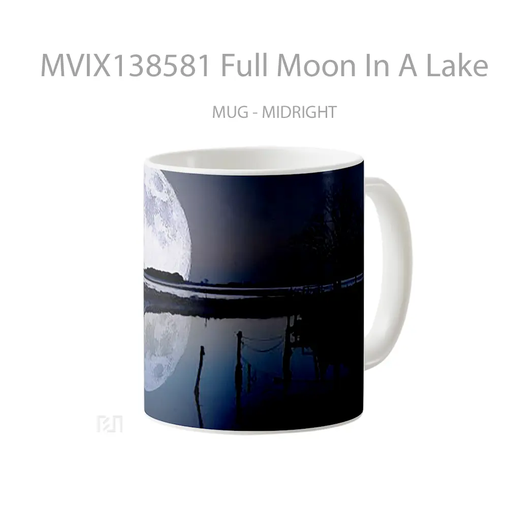 Mug Full Moon In A Lake Gelas Pemandangan Alam - All-side / Desain