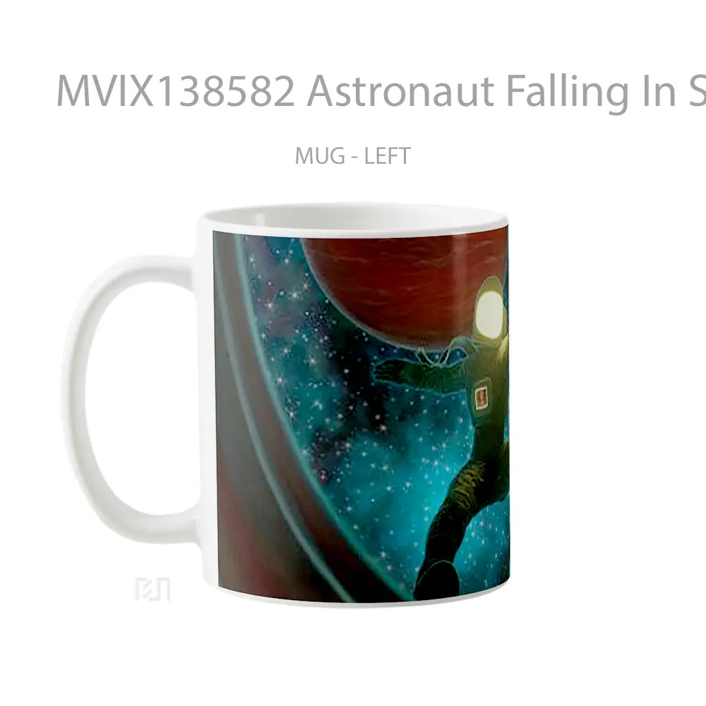 Mug Astronaut Falling In Space Gelas Astronomi - All-side / Desain