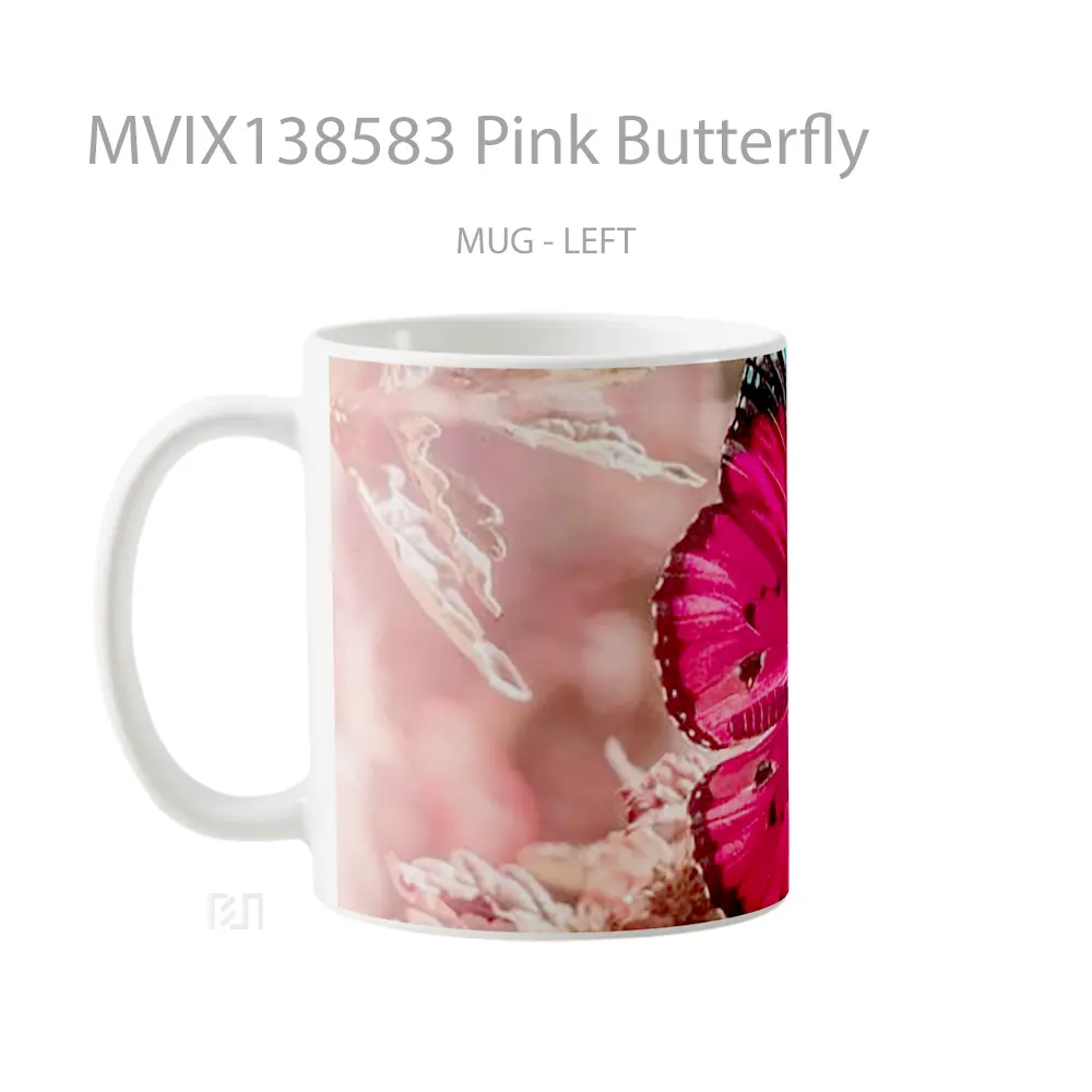 Mug Pink Butterfly Gelas Hewan Lucu - All-side / Desain