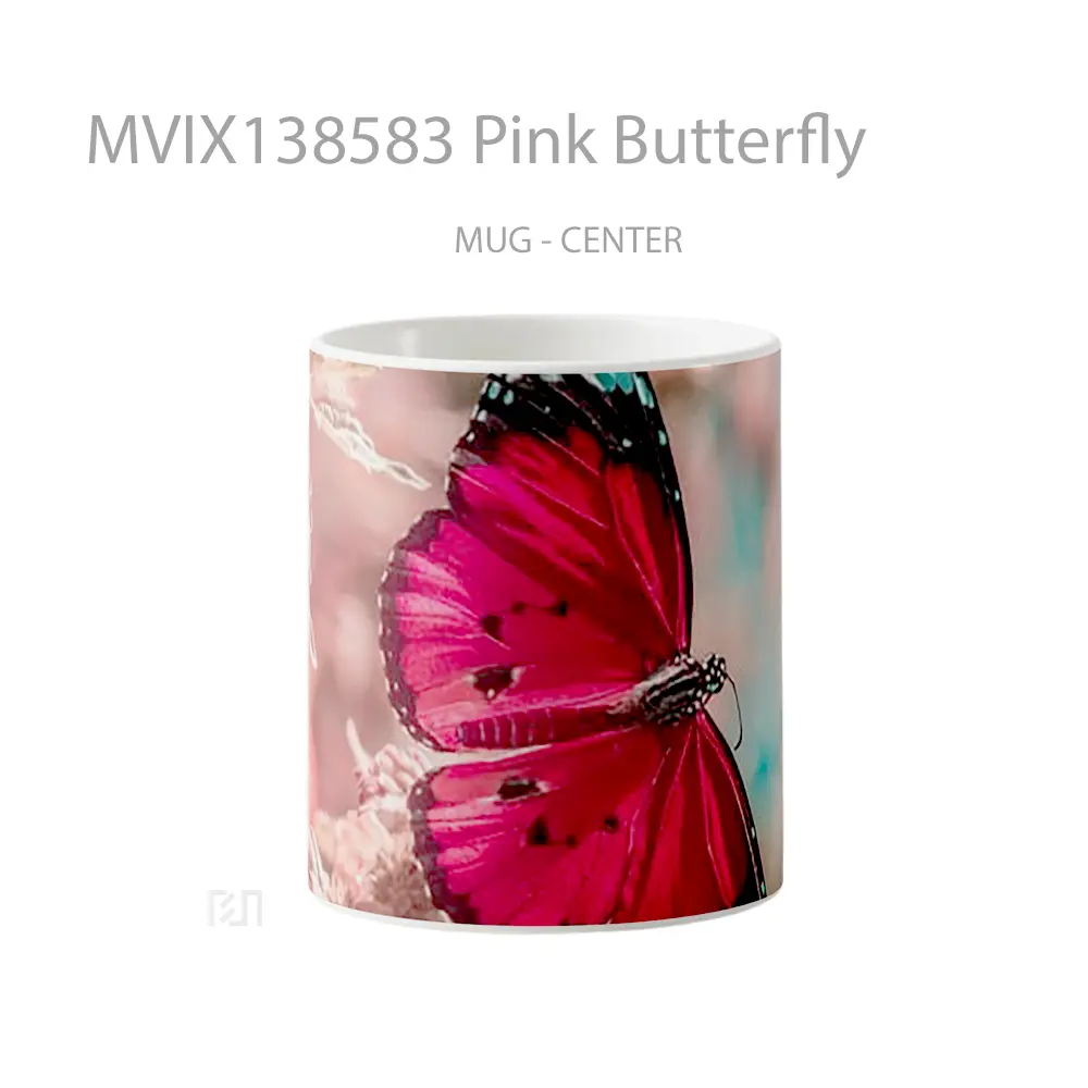 Mug Pink Butterfly Gelas Hewan Lucu