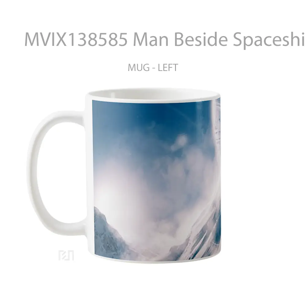 Mug Man Beside Spaceship In Snow Gelas Pemandangan Alam - All-side / Desain