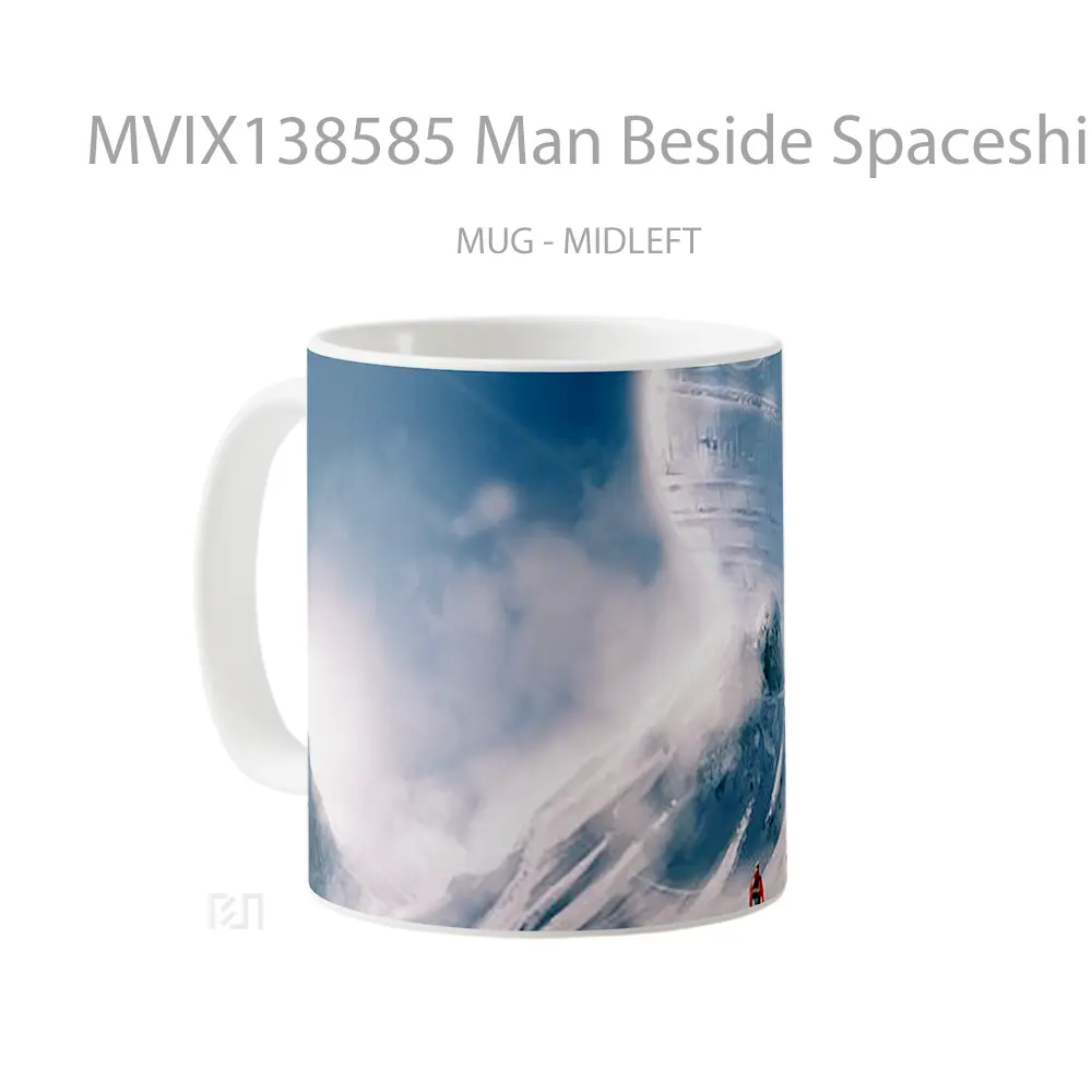 Mug Man Beside Spaceship In Snow Gelas Pemandangan Alam - All-side / Desain