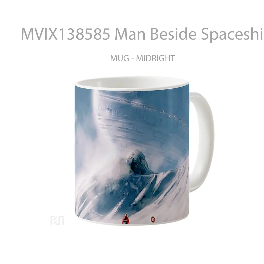 Mug Man Beside Spaceship In Snow Gelas Pemandangan Alam - All-side / Desain
