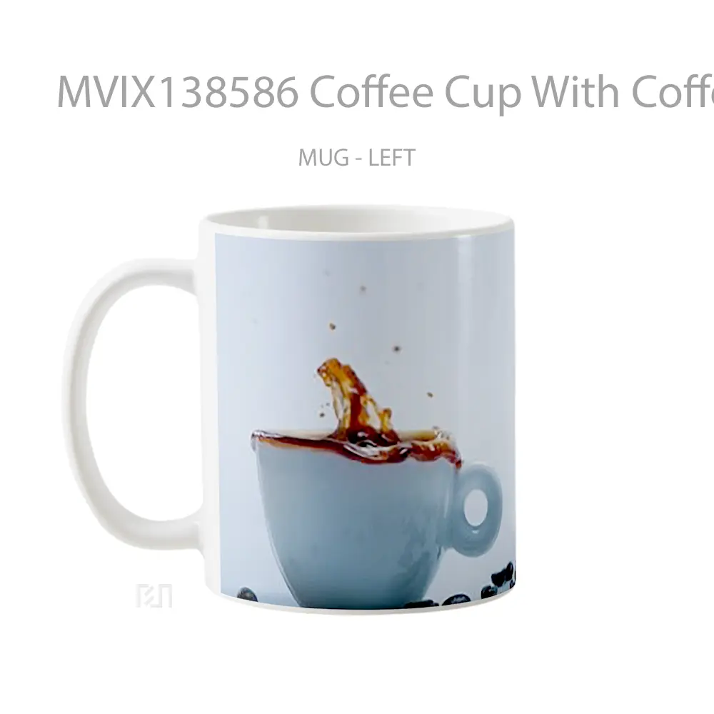 Mug Coffee Cup With Coffee Beans Cangkir Kopi - All-side / Desain